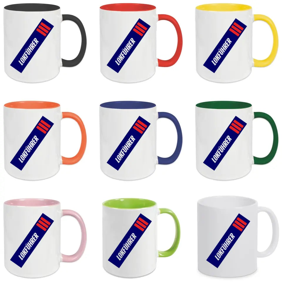 Keramik-Tasse - Lokführer in verschiedenen Farben und Kombinationen