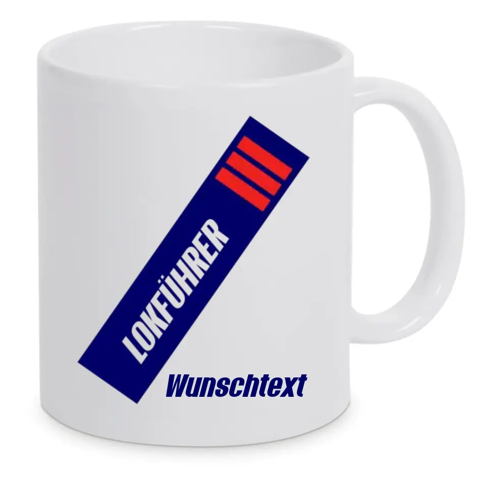 Keramik-Tasse - Lokführer in verschiedenen Farben und Kombinationen - Personalisiert