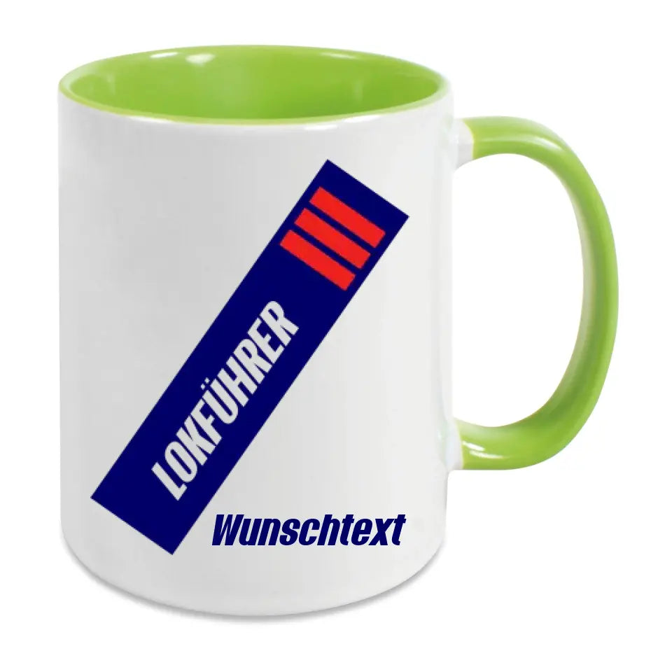 Keramik-Tasse - Lokführer in verschiedenen Farben und Kombinationen - Personalisiert