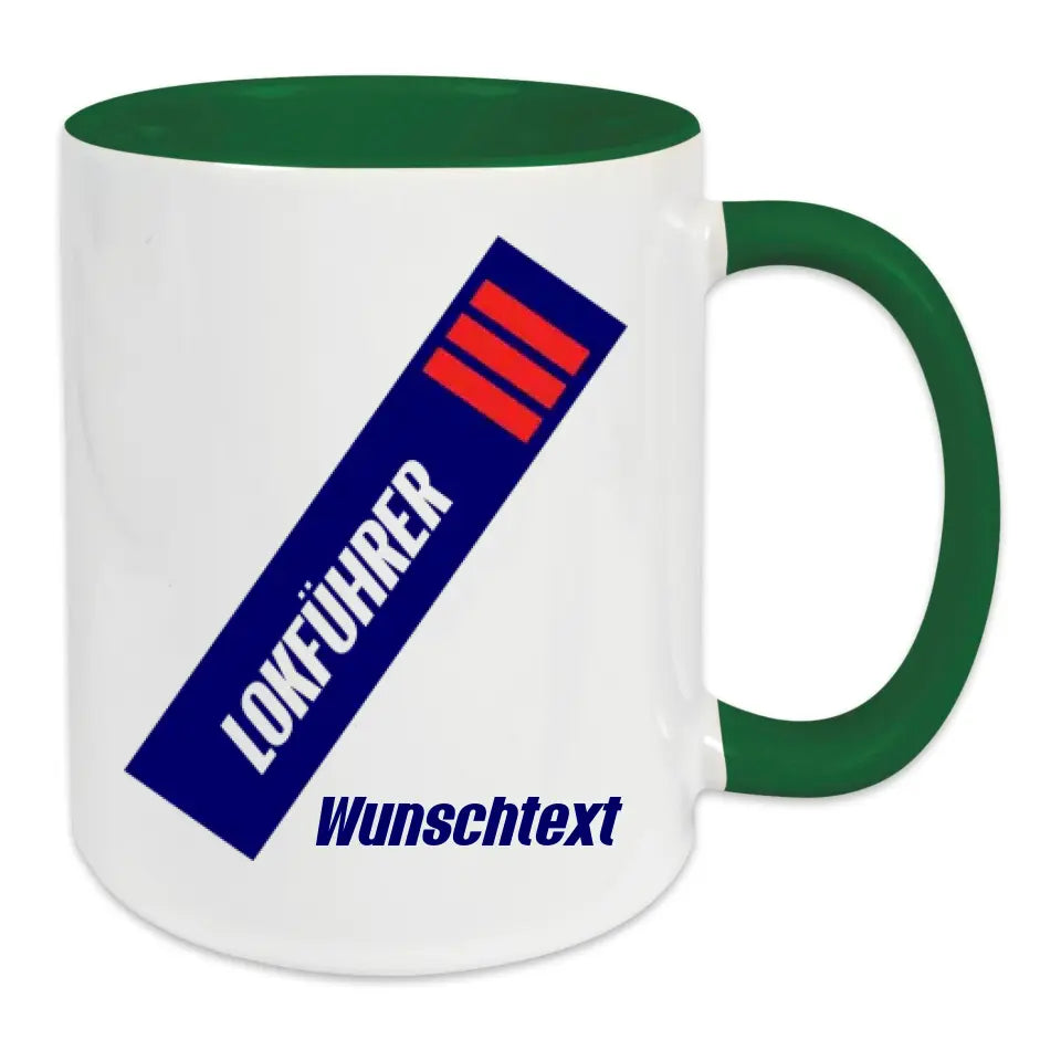 Keramik-Tasse - Lokführer in verschiedenen Farben und Kombinationen - Personalisiert