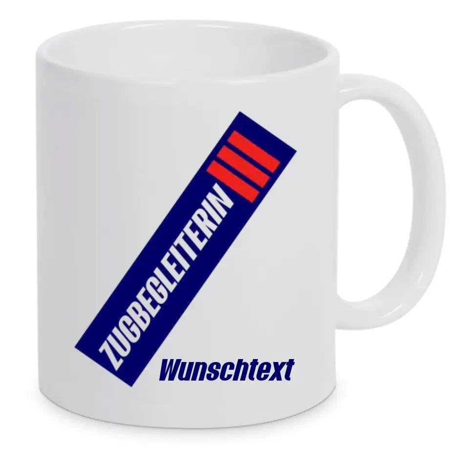 Keramik-Tasse - Zugbegleiterin in verschiedenen Farben und Kombinationen - Personalisiert