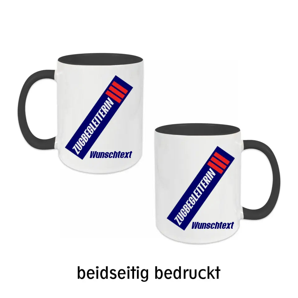 Keramik-Tasse - Zugbegleiterin in verschiedenen Farben und Kombinationen - Personalisiert