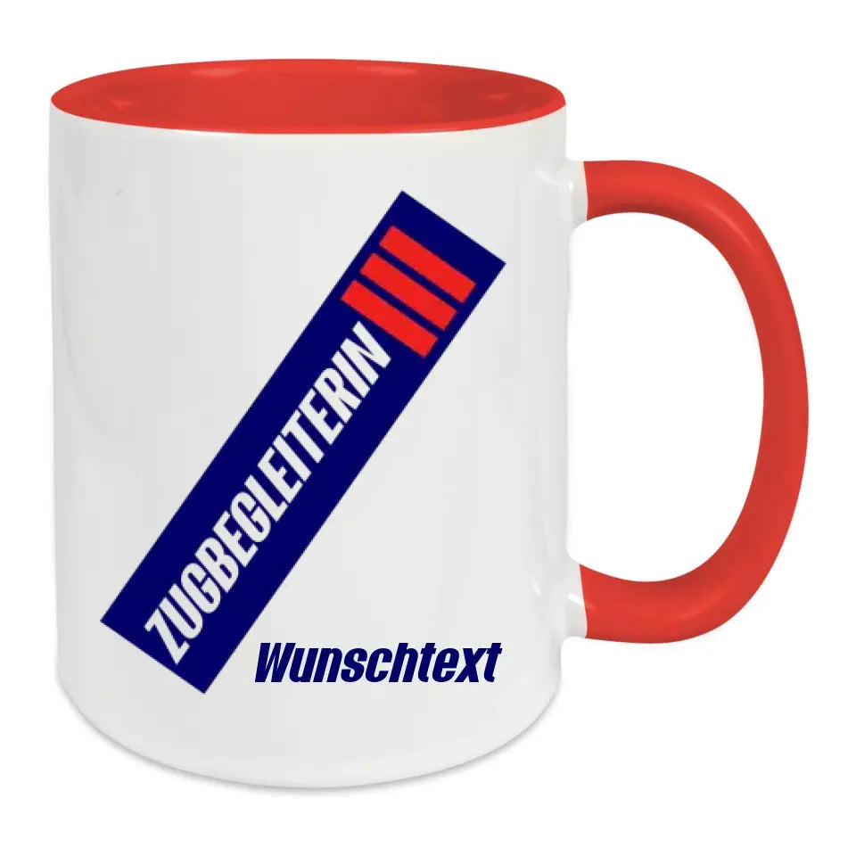 Keramik-Tasse - Zugbegleiterin in verschiedenen Farben und Kombinationen - Personalisiert