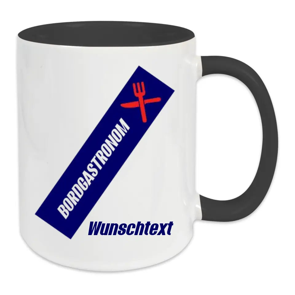 Keramik-Tasse - Bordgastronom (Messer & Gabel) in verschiedenen Farben und Kombinationen - Personalisiert
