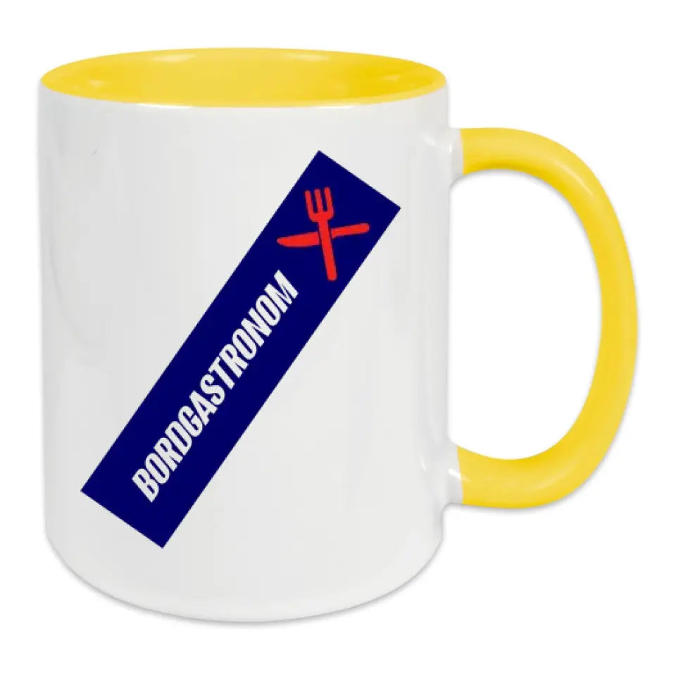 Keramik-Tasse - Bordgastronom (Messer & Gabel) in verschiedenen Farben und Kombinationen