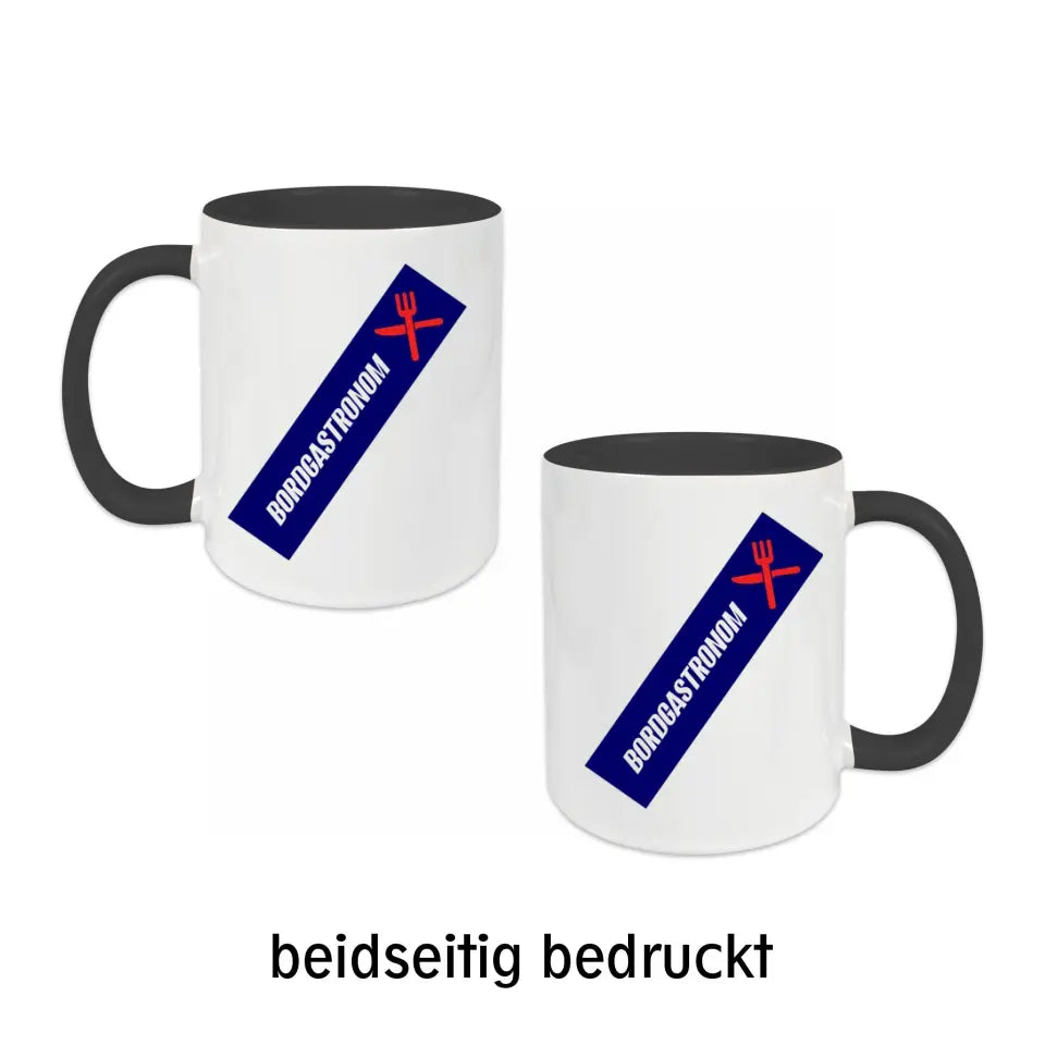 Keramik-Tasse - Bordgastronom (Messer & Gabel) in verschiedenen Farben und Kombinationen