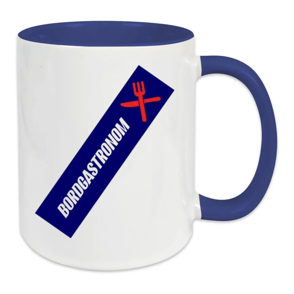 Keramik-Tasse - Bordgastronom (Messer & Gabel) in verschiedenen Farben und Kombinationen