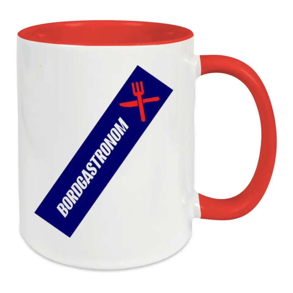 Keramik-Tasse - Bordgastronom (Messer & Gabel) in verschiedenen Farben und Kombinationen