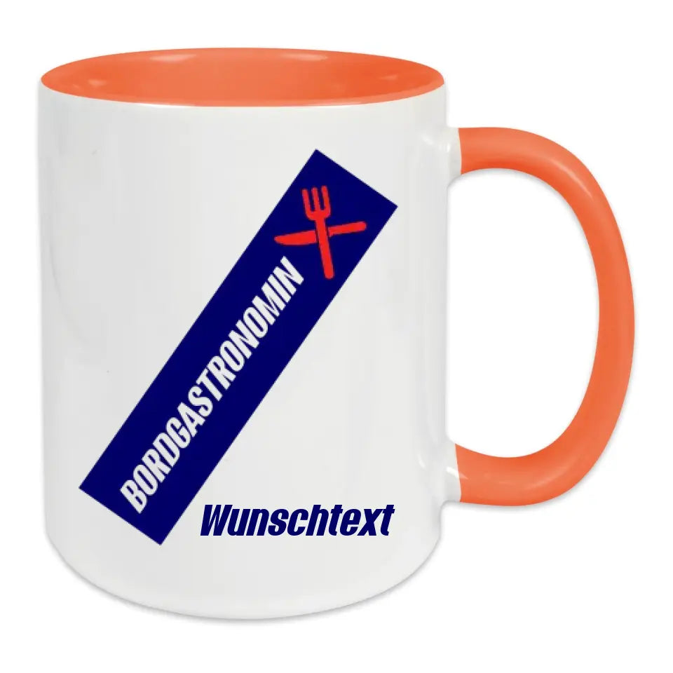 Keramik-Tasse - Bordgastronomin (Messer & Gabel) in verschiedenen Farben und Kombinationen - Personalisiert