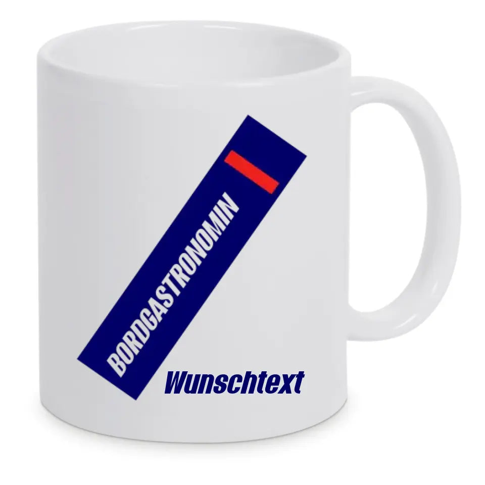 Keramik-Tasse - Bordgastronomin (Streifen) in verschiedenen Farben und Kombinationen - Personalisiert