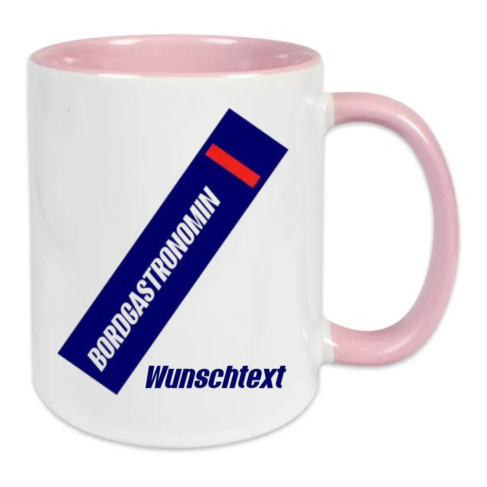 Keramik-Tasse - Bordgastronomin (Streifen) in verschiedenen Farben und Kombinationen - Personalisiert