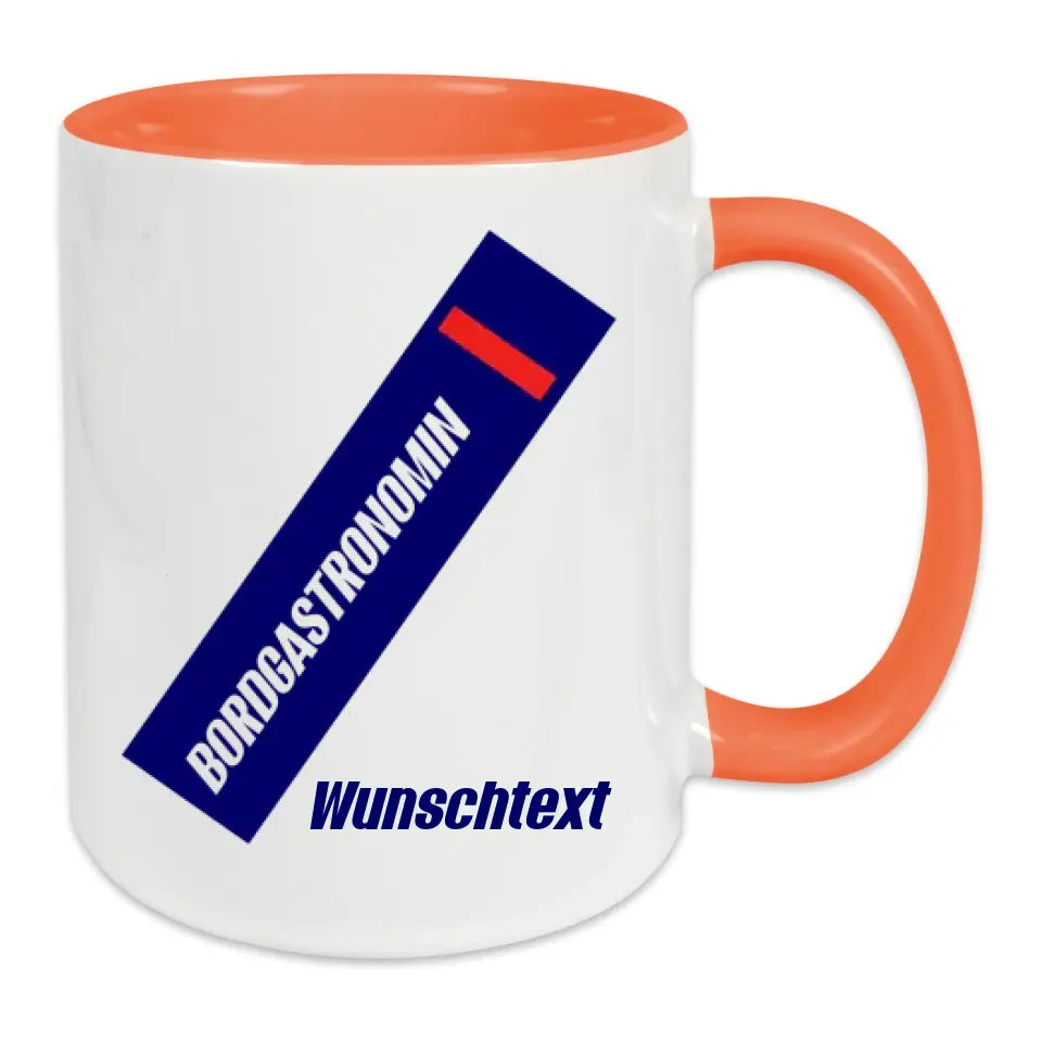 Keramik-Tasse - Bordgastronomin (Streifen) in verschiedenen Farben und Kombinationen - Personalisiert