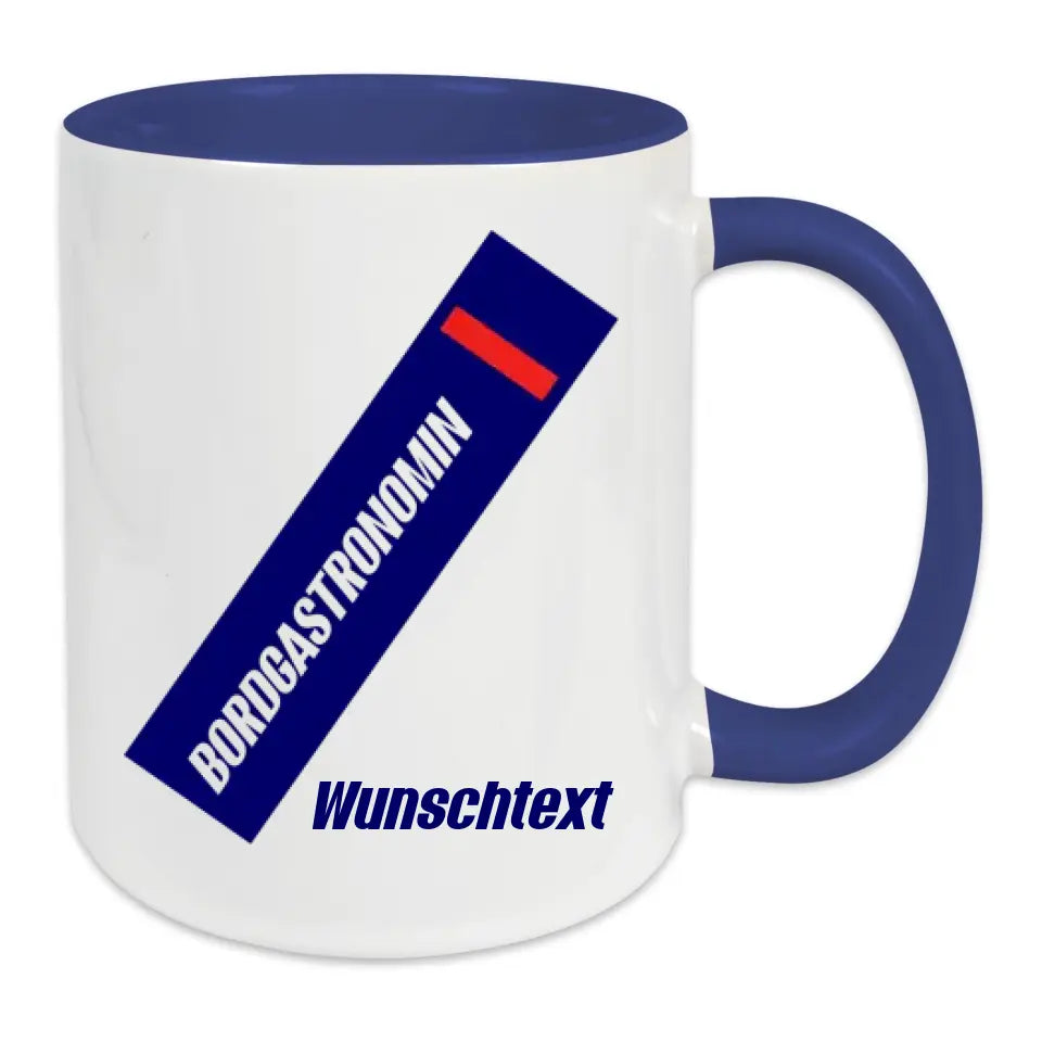 Keramik-Tasse - Bordgastronomin (Streifen) in verschiedenen Farben und Kombinationen - Personalisiert