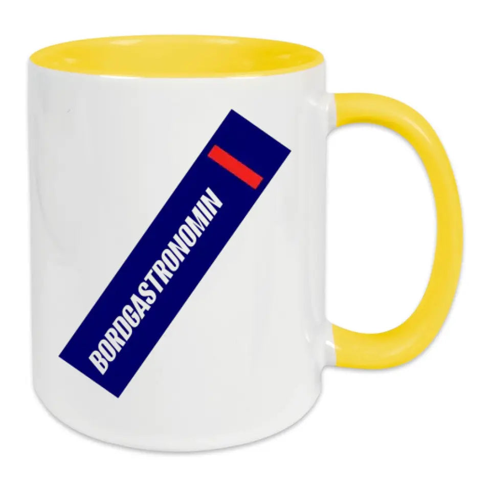 Keramik-Tasse - Bordgastronomin (Streifen) in verschiedenen Farben und Kombinationen