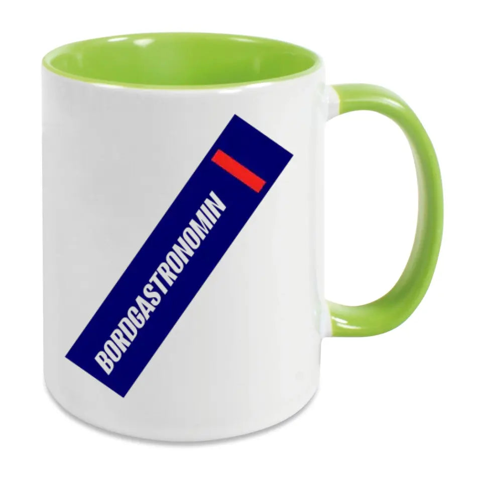 Keramik-Tasse - Bordgastronomin (Streifen) in verschiedenen Farben und Kombinationen