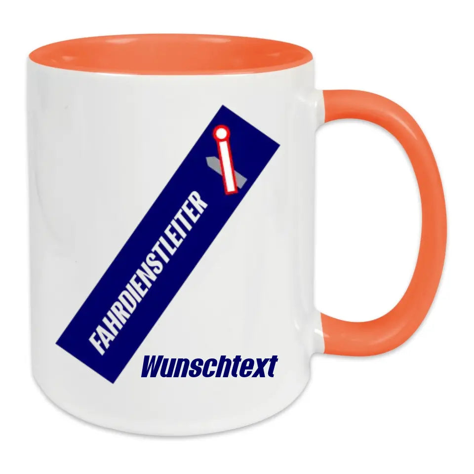 Keramik-Tasse - Fahrdienstleiter in verschiedenen Farben und Kombinationen - Personalisiert