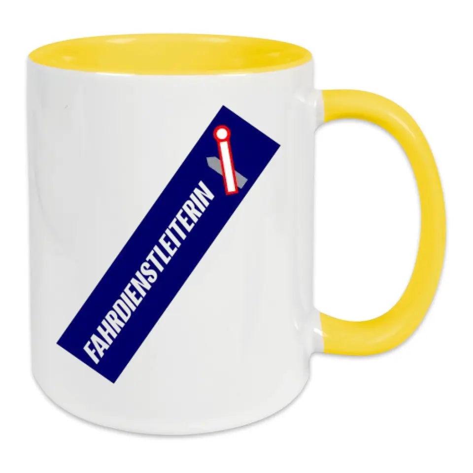 Keramik-Tasse - Fahrdienstleiterin in verschiedenen Farben und Kombinationen