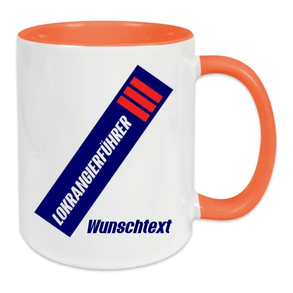 Keramik-Tasse - Lokrangierführer in verschiedenen Farben und Kombinationen - Personalisiert