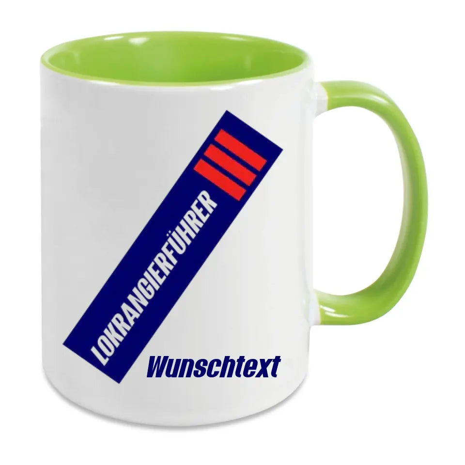 Keramik-Tasse - Lokrangierführer in verschiedenen Farben und Kombinationen - Personalisiert