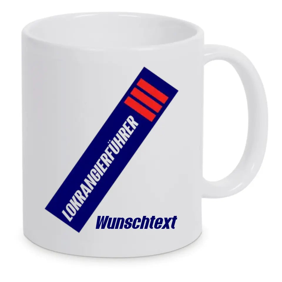 Keramik-Tasse - Lokrangierführer in verschiedenen Farben und Kombinationen - Personalisiert
