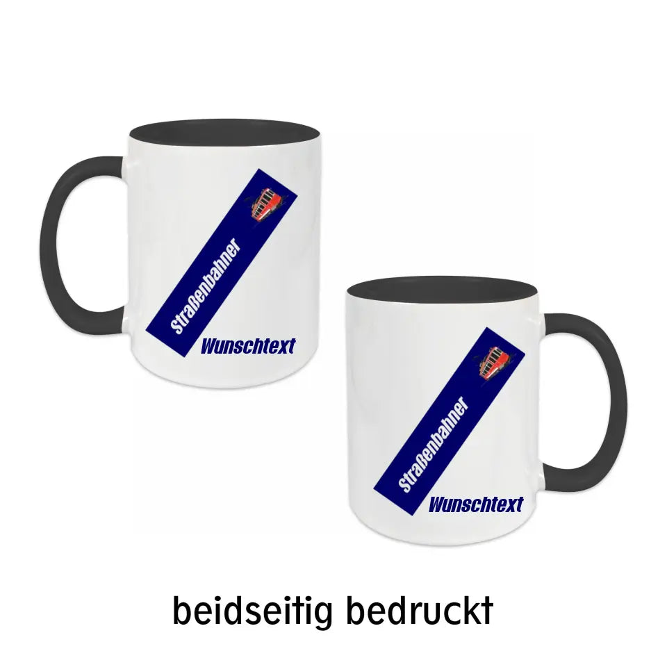 Keramik-Tasse - Straßenbahner in verschiedenen Farben und Kombinationen - Personalisiert