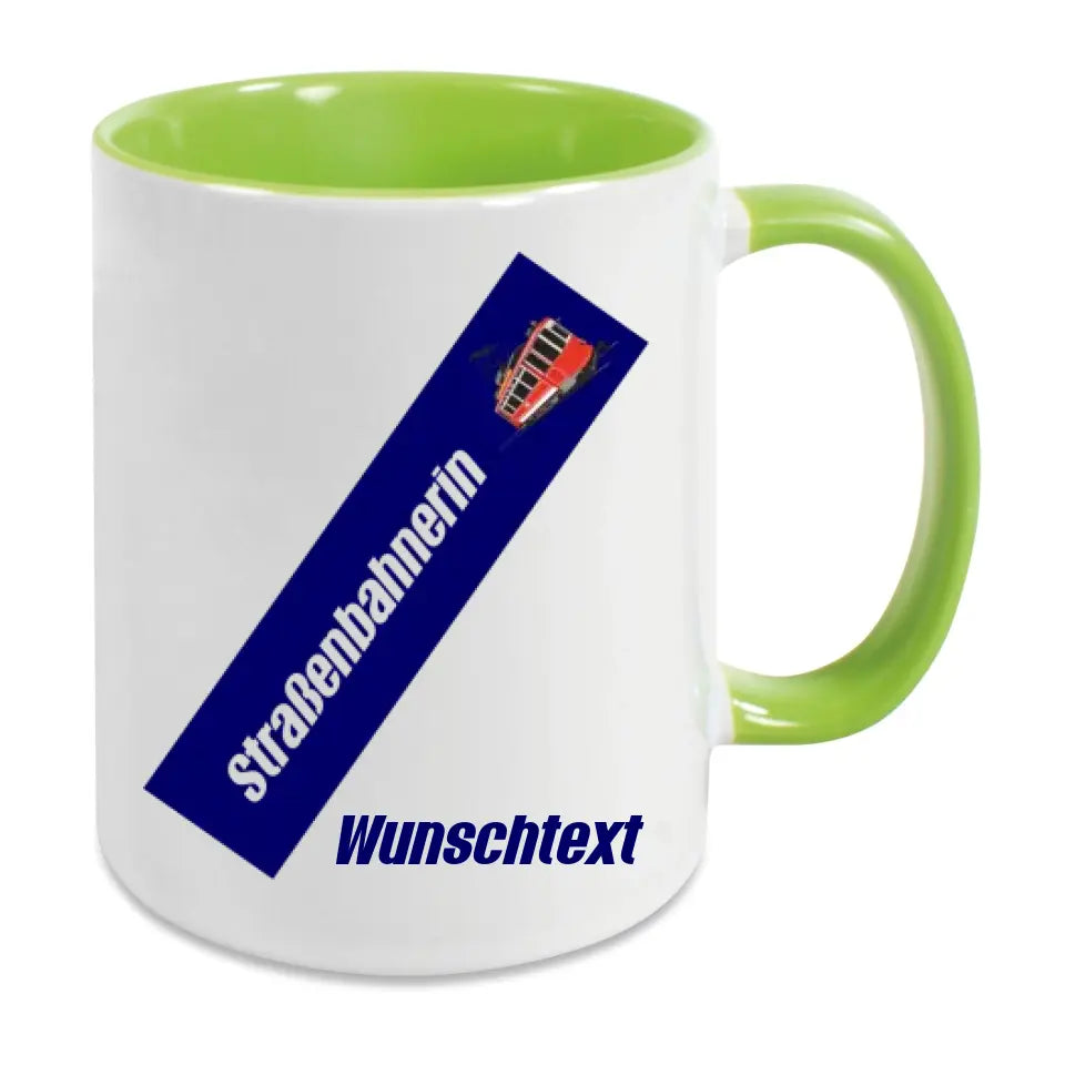 Keramik-Tasse - Straßenbahnerin in verschiedenen Farben und Kombinationen - Personalisiert