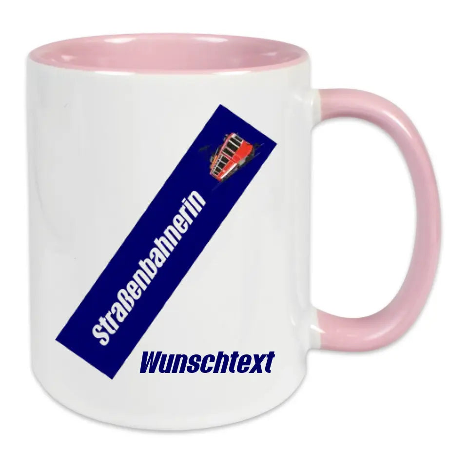 Keramik-Tasse - Straßenbahnerin in verschiedenen Farben und Kombinationen - Personalisiert