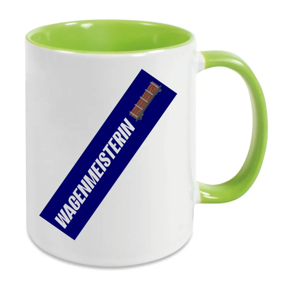 Keramik-Tasse - Wagenmeisterin in verschiedenen Farben und Kombinationen