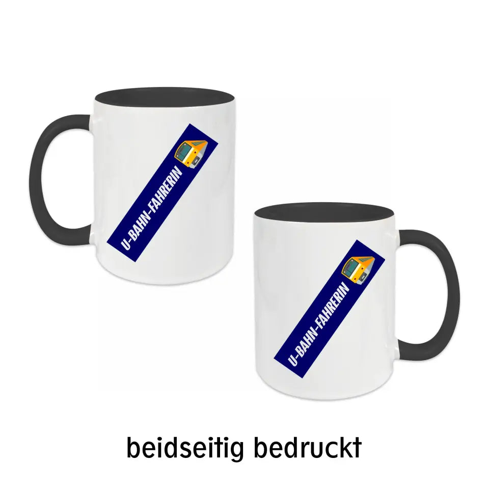 Keramik-Tasse - U-Bahn-Fahrerin in verschiedenen Farben und Kombinationen