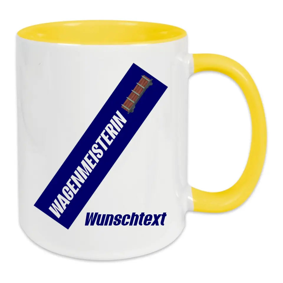 Keramik-Tasse - Wagenmeisterin in verschiedenen Farben und Kombinationen - Personalisiert