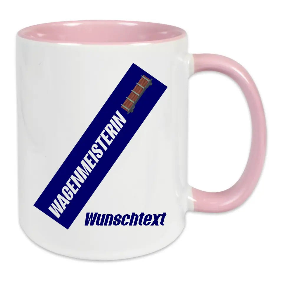 Keramik-Tasse - Wagenmeisterin in verschiedenen Farben und Kombinationen - Personalisiert