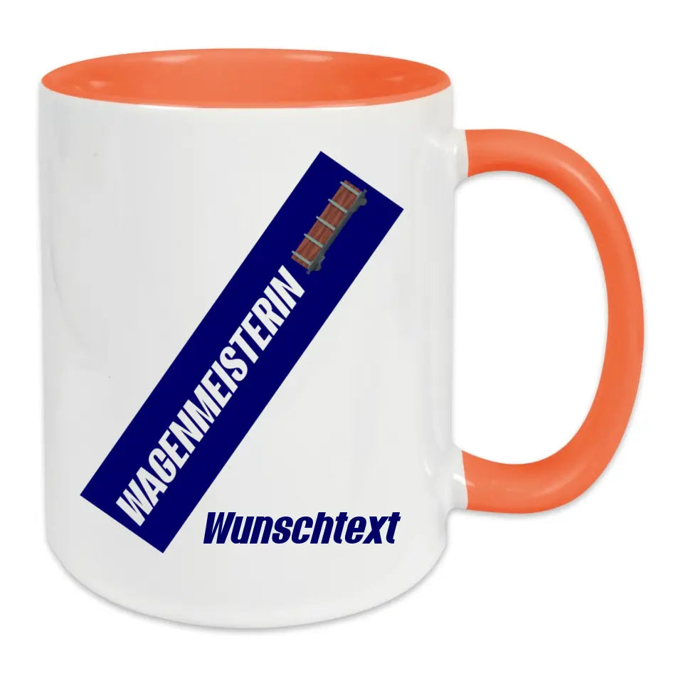 Keramik-Tasse - Wagenmeisterin in verschiedenen Farben und Kombinationen - Personalisiert