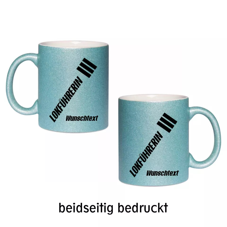 Keramik-Tasse Spark - Lokführerin in verschiedenen Varianten - Personalisiert