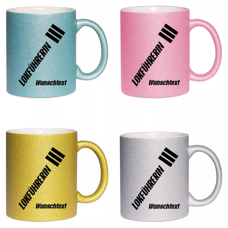Keramik-Tasse Spark - Lokführerin in verschiedenen Varianten - Personalisiert