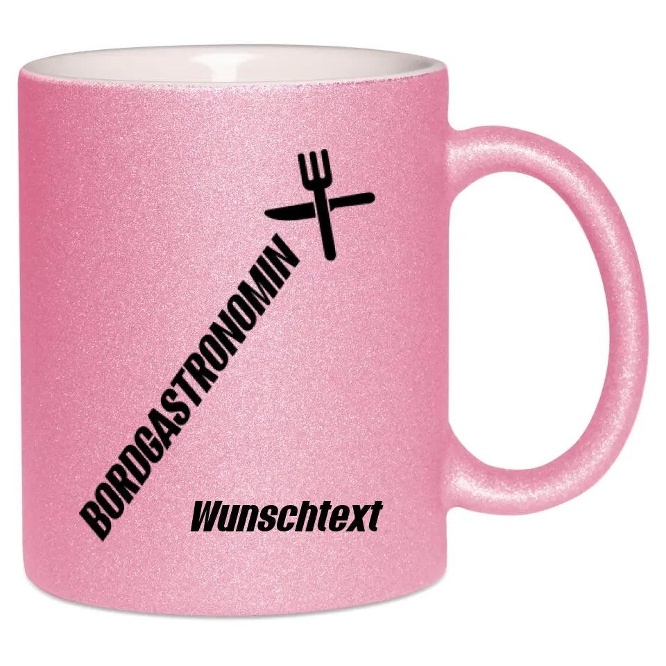 Keramik-Tasse Spark - Bordgastronomin (Messer & Gabel) in verschiedenen Varianten - Personalisiert