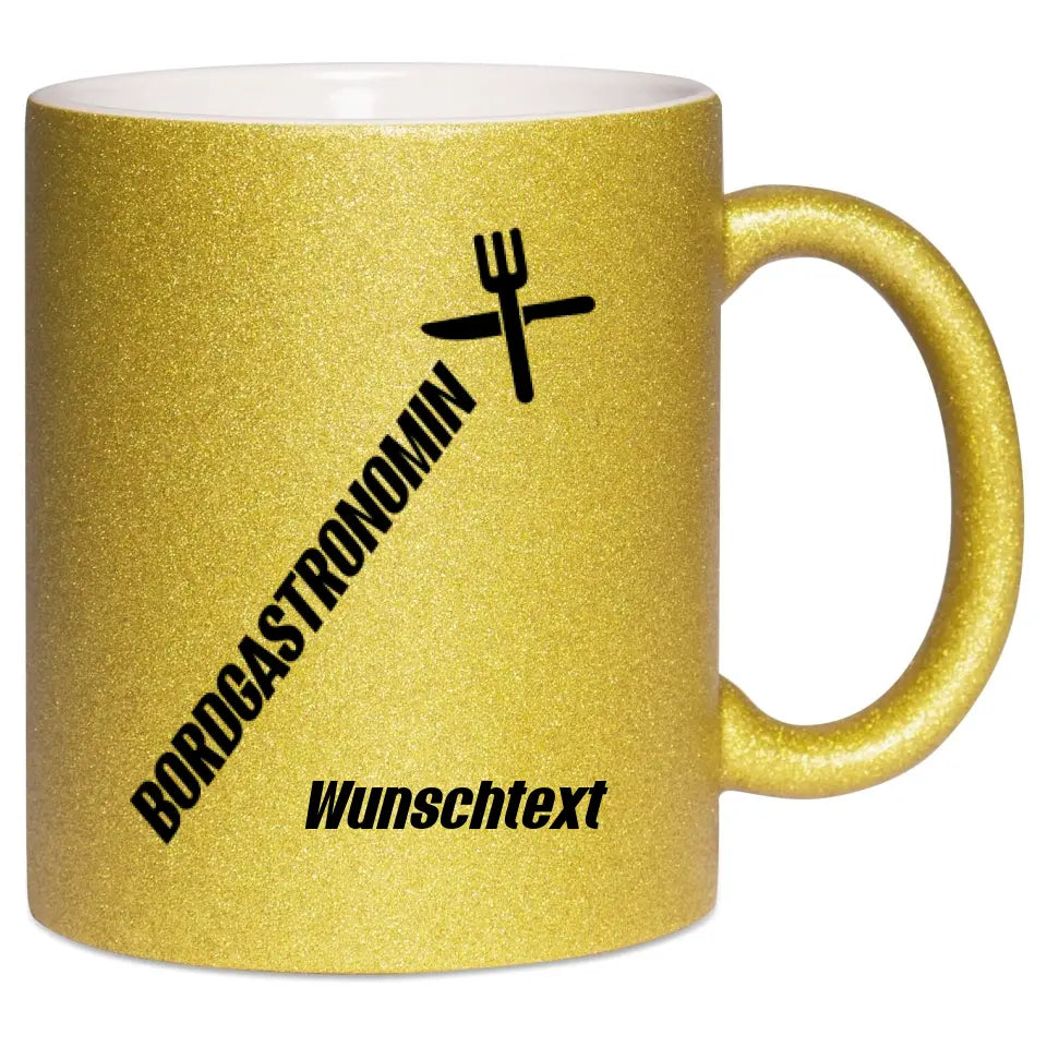 Keramik-Tasse Spark - Bordgastronomin (Messer & Gabel) in verschiedenen Varianten - Personalisiert