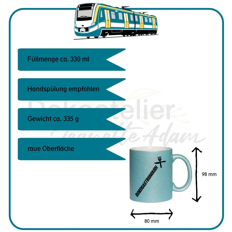 Keramik-Tasse Spark - Bordgastronomin (Messer & Gabel) in verschiedenen Varianten