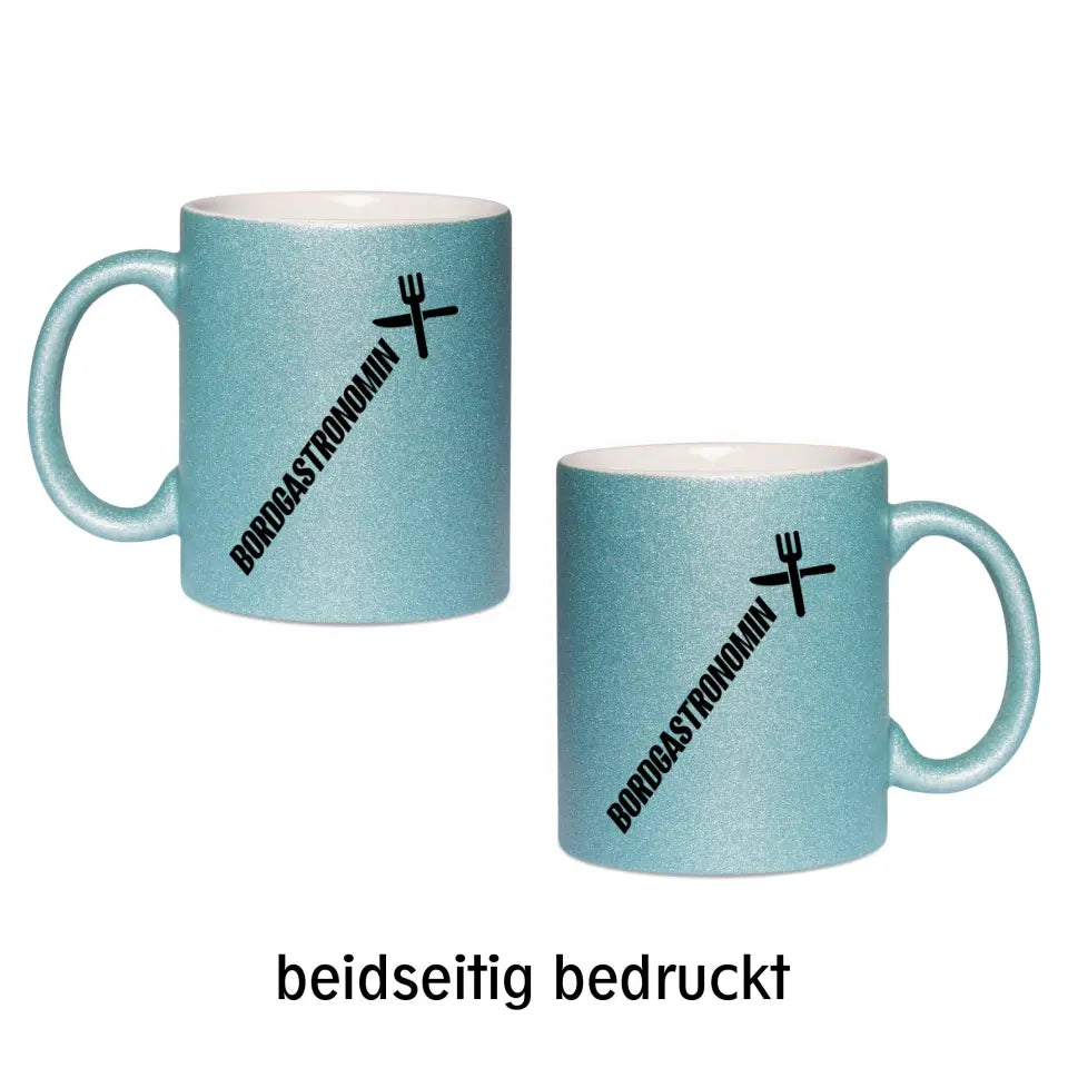Keramik-Tasse Spark - Bordgastronomin (Messer & Gabel) in verschiedenen Varianten