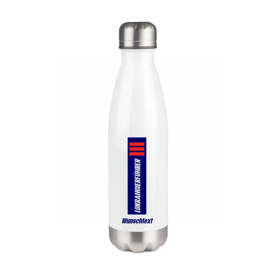 Edelstahl-Trinkflasche 750 ml - Lokrangierführer - in verschiedenen Varianten - Personalisiert