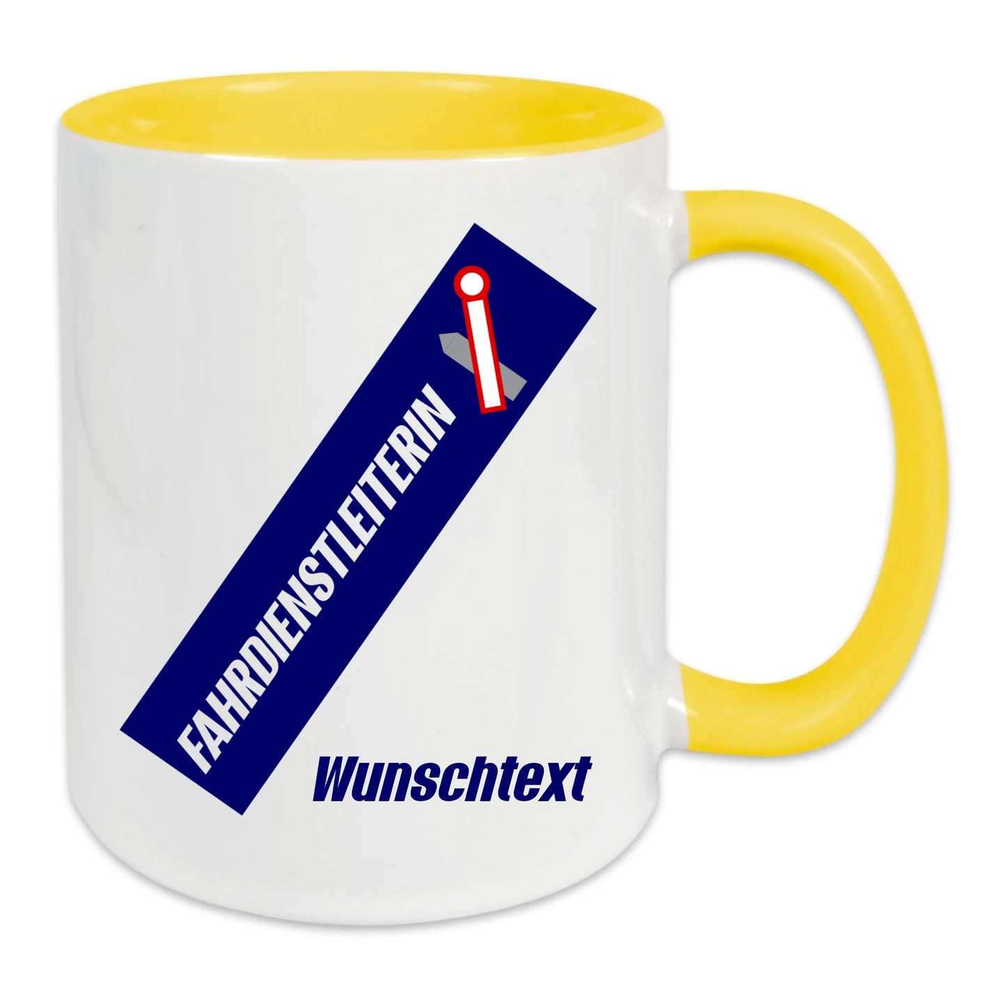 Keramik-Tasse - Fahrdienstleiterin in verschiedenen Farben und Kombinationen - Personalisiert