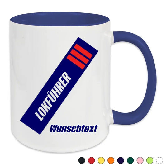 Keramik-Tasse - Lokführer in verschiedenen Farben und Kombinationen - Personalisiert