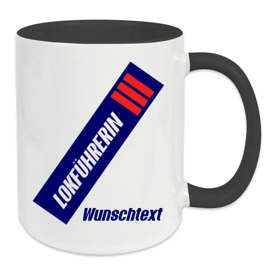 Keramik-Tasse - Lokführerin in verschiedenen Farben und Kombinationen - Personalisiert
