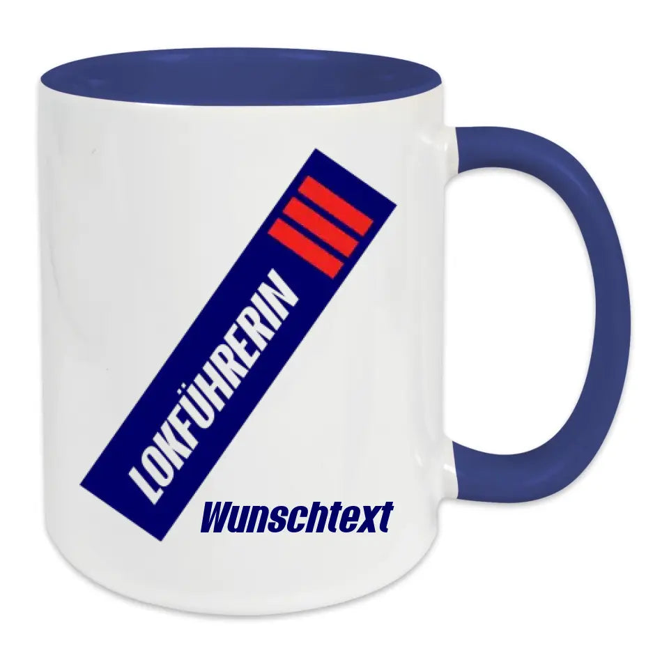 Keramik-Tasse - Lokführerin in verschiedenen Farben und Kombinationen - Personalisiert