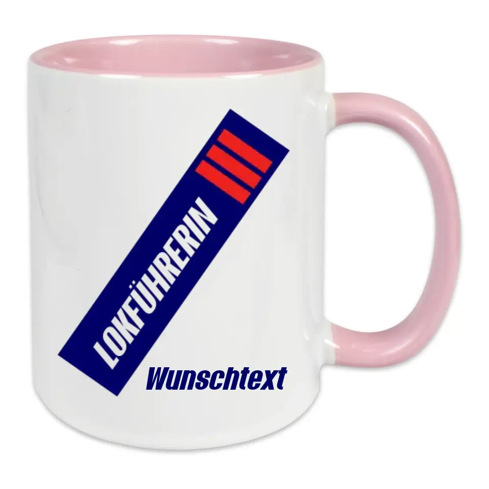 Keramik-Tasse - Lokführerin in verschiedenen Farben und Kombinationen - Personalisiert