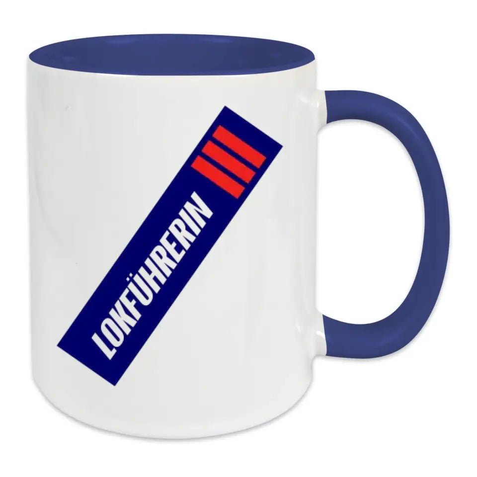 Keramik-Tasse - Lokführerin in verschiedenen Farben und Kombinationen