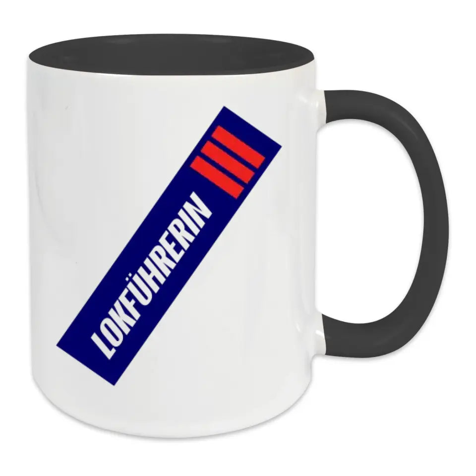 Keramik-Tasse - Lokführerin in verschiedenen Farben und Kombinationen