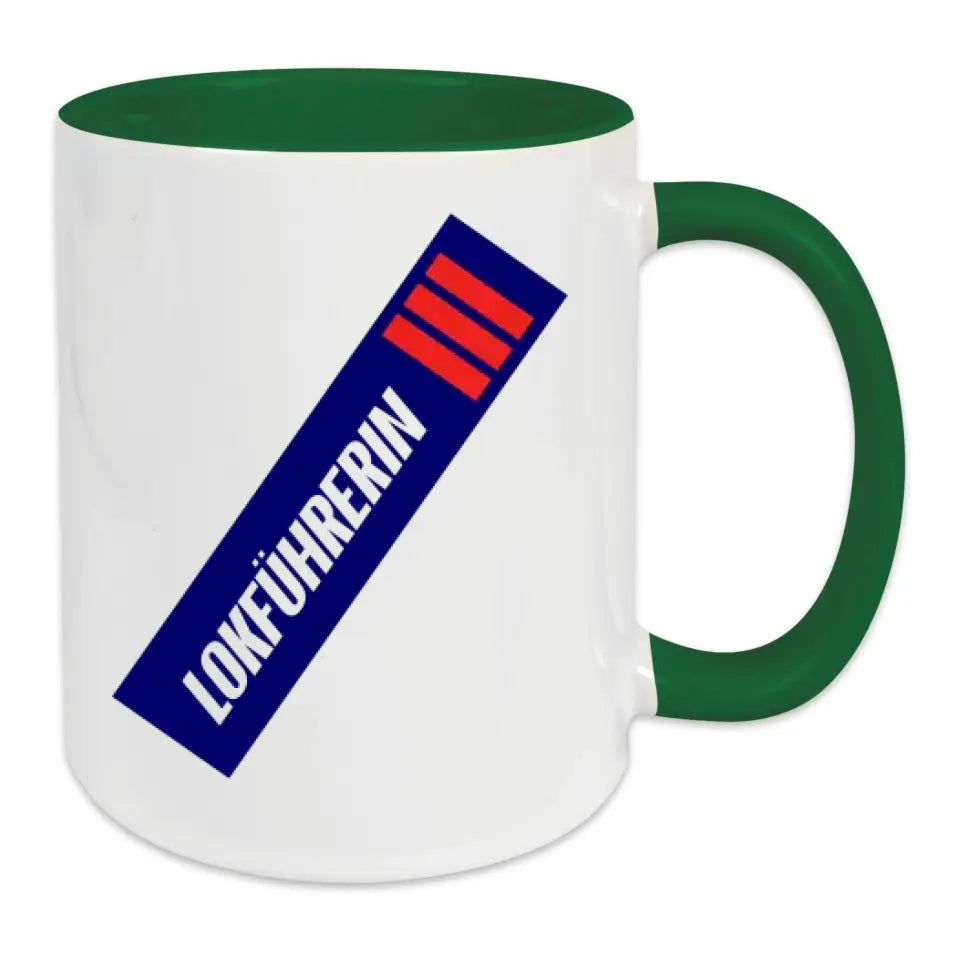 Keramik-Tasse - Lokführerin in verschiedenen Farben und Kombinationen