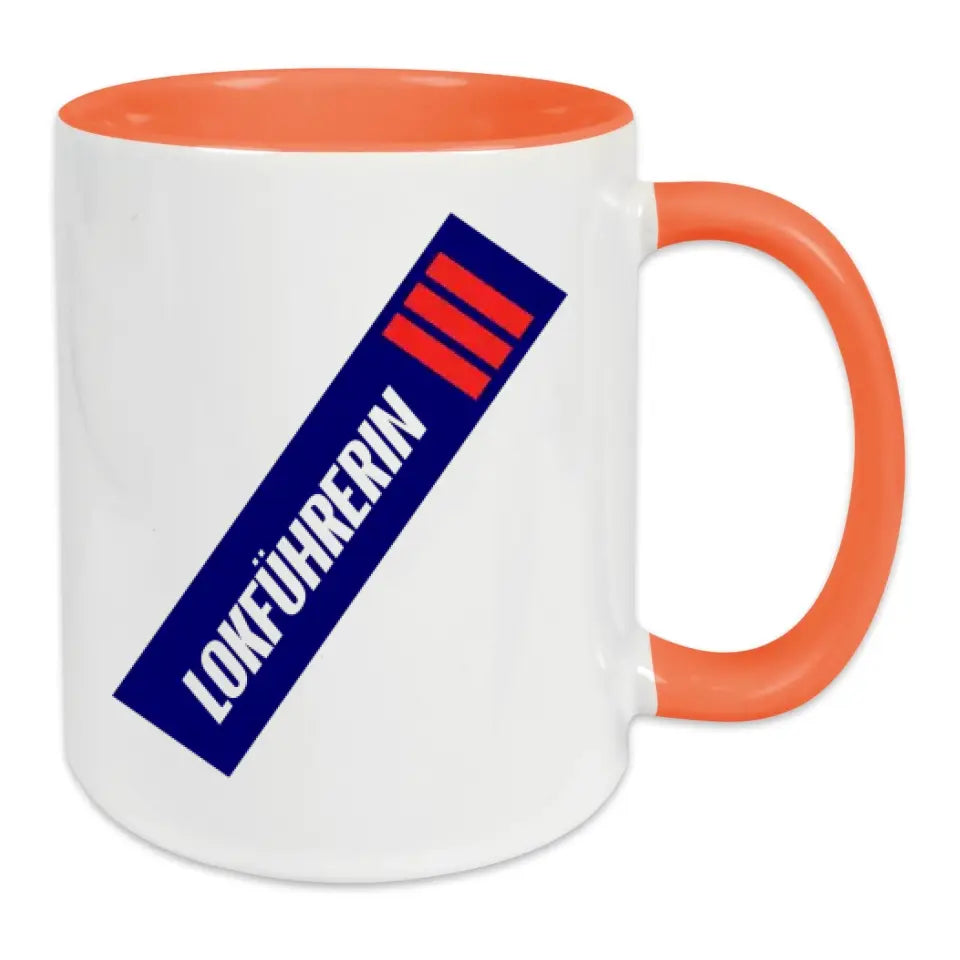 Keramik-Tasse - Lokführerin in verschiedenen Farben und Kombinationen