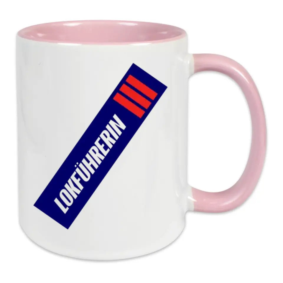 Keramik-Tasse - Lokführerin in verschiedenen Farben und Kombinationen