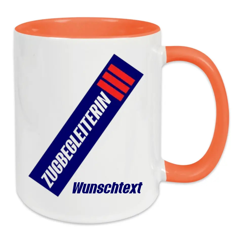 Keramik-Tasse - Zugbegleiterin in verschiedenen Farben und Kombinationen - Personalisiert